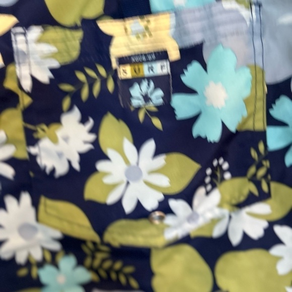 Old Navy Surf Shorts Floral Print Women's Size 12 Blue Green Yellow Flower - Picture 8 of 9